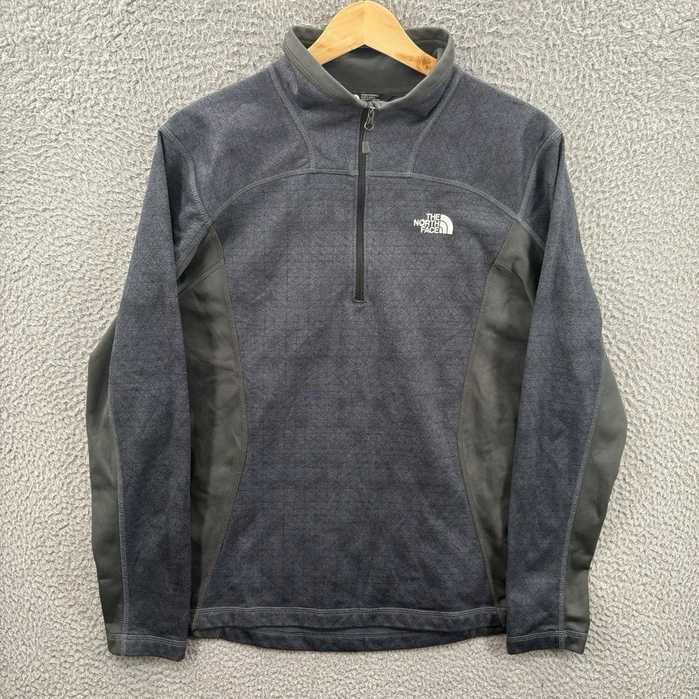 The North Face Pullover Mens Small Navy Gray Quarter Zip Performance NF0A37JV